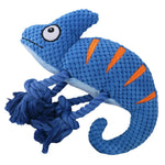 Chameleon Interactive Durable Squeaky Plush Dog Toy - GreenFur