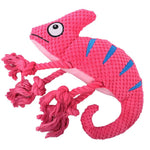 Chameleon Interactive Durable Squeaky Plush Dog Toy - GreenFur