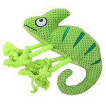 Chameleon Interactive Durable Squeaky Plush Dog Toy - GreenFur