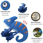 Chameleon Interactive Durable Squeaky Plush Dog Toy - GreenFur