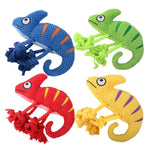 Chameleon Interactive Durable Squeaky Plush Dog Toy - GreenFur