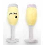 Champagne Glass Shape Soft Pet Squeaky Plush Dog Toy - GreenFur