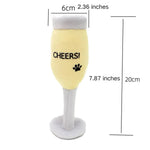 Champagne Glass Shape Soft Pet Squeaky Plush Dog Toy - GreenFur