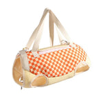 Checkered Cat Carrier Backpack Portable Pet Sling Bag for Outdoor Walking - GreenFur