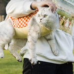 Checkered Cat Carrier Backpack Portable Pet Sling Bag for Outdoor Walking - GreenFur