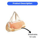 Checkered Cat Carrier Backpack Portable Pet Sling Bag for Outdoor Walking - GreenFur