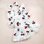 Cherry Print Pet Dress and Bow Tie Set - GreenFur