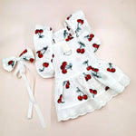 Cherry Print Pet Dress and Bow Tie Set - GreenFur