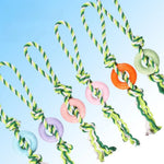 Chew - Resistant Pet Dog Cotton Rope Chew Toy with TPR Ring - GreenFur