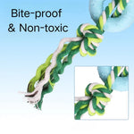 Chew - Resistant Pet Dog Cotton Rope Chew Toy with TPR Ring - GreenFur