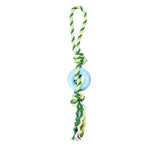 Chew - Resistant Pet Dog Cotton Rope Chew Toy with TPR Ring - GreenFur