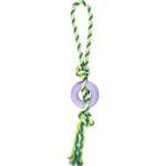 Chew - Resistant Pet Dog Cotton Rope Chew Toy with TPR Ring - GreenFur