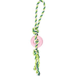 Chew - Resistant Pet Dog Cotton Rope Chew Toy with TPR Ring - GreenFur