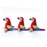Chew Resistant Plush Parrot Dog Toy with Bite Sound - GreenFur
