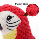Chew Resistant Plush Parrot Dog Toy with Bite Sound - GreenFur
