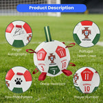 Chew Resistant PU and Webbing FPF Interactive Soccer Ball Dog Toy - GreenFur