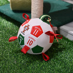 Chew Resistant PU and Webbing FPF Interactive Soccer Ball Dog Toy - GreenFur