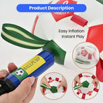 Chew Resistant PU and Webbing FPF Interactive Soccer Ball Dog Toy - GreenFur