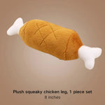 Chicken Leg Shape Squeaky Pet Plush Toys for Small Dogs - GreenFur