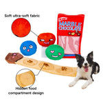 Chocolate Bean Plush Puzzle Dog Squeak Toy - GreenFur