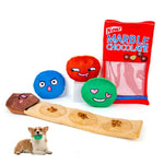 Chocolate Bean Plush Puzzle Dog Squeak Toy - GreenFur