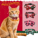 Christmas Cat Collar Breakaway with Cute Bow Tie and Bell for Kitty - GreenFur