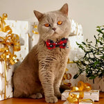 Christmas Cat Collar Breakaway with Cute Bow Tie and Bell for Kitty - GreenFur