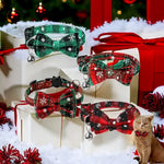 Christmas Cat Collar Breakaway with Cute Bow Tie and Bell for Kitty - GreenFur