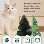 Christmas Cat Scratching Board Foldable Tree Shaped Design - GreenFur