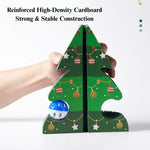 Christmas Cat Scratching Board Foldable Tree Shaped Design - GreenFur