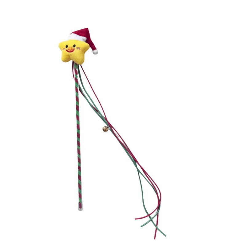 Christmas Cat Teaser Wand Holiday Interactive Toy for Cats - GreenFur