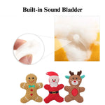 Christmas Cat Toy Plush Squeaky Pet Play Santa Reindeer Gingerbread - GreenFur
