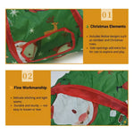 Christmas Cat Tunnel Toy with Santa and Tree Pattern for Play and Hiding - GreenFur