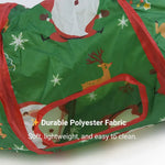 Christmas Cat Tunnel Toy with Santa and Tree Pattern for Play and Hiding - GreenFur