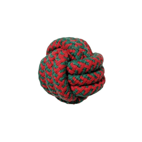 Christmas Cotton Rope Dog Toy Chew Ball - GreenFur