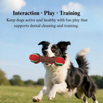 Christmas Cotton Rope Dog Toy Dumbbell with Tennis Ball - GreenFur