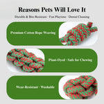 Christmas Cotton Rope Dog Toy Seven Ring Tug - GreenFur
