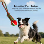 Christmas Cotton Rope Dog Toy Seven Ring Tug - GreenFur