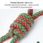 Christmas Cotton Rope Dog Toy Seven Ring Tug - GreenFur