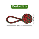 Christmas Cotton Rope Dog Toy Single Ear Ball - GreenFur