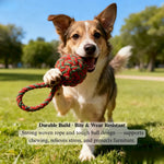 Christmas Cotton Rope Dog Toy Single Ear Ball - GreenFur