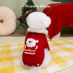 Christmas Dog Coat Corduroy Warm Jacket with Harness Ring - GreenFur