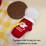 Christmas Dog Coat Corduroy Warm Jacket with Harness Ring - GreenFur