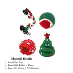 Christmas Dog Toy Gift Box Rope and Balls - GreenFur