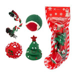 Christmas Dog Toy Gift Box Rope and Balls - GreenFur
