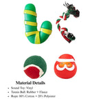 Christmas Dog Toy Gift Box Rope and Santa - GreenFur