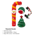Christmas Dog Toy Gift Box Rope Vinly Tree and Candy Cane - GreenFur