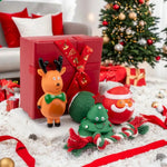 Christmas Dog Toy Gift Box Vinly Tree and Santa - GreenFur