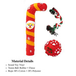Christmas Dog Toy Gift Set Rope and Candy Cane - GreenFur