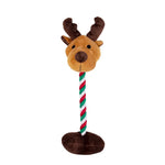 Christmas Dog Toy Squeaky Plush Reindeer with Cotton Rope - GreenFur